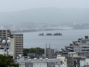 最上階から望む宍道湖と嫁ヶ島